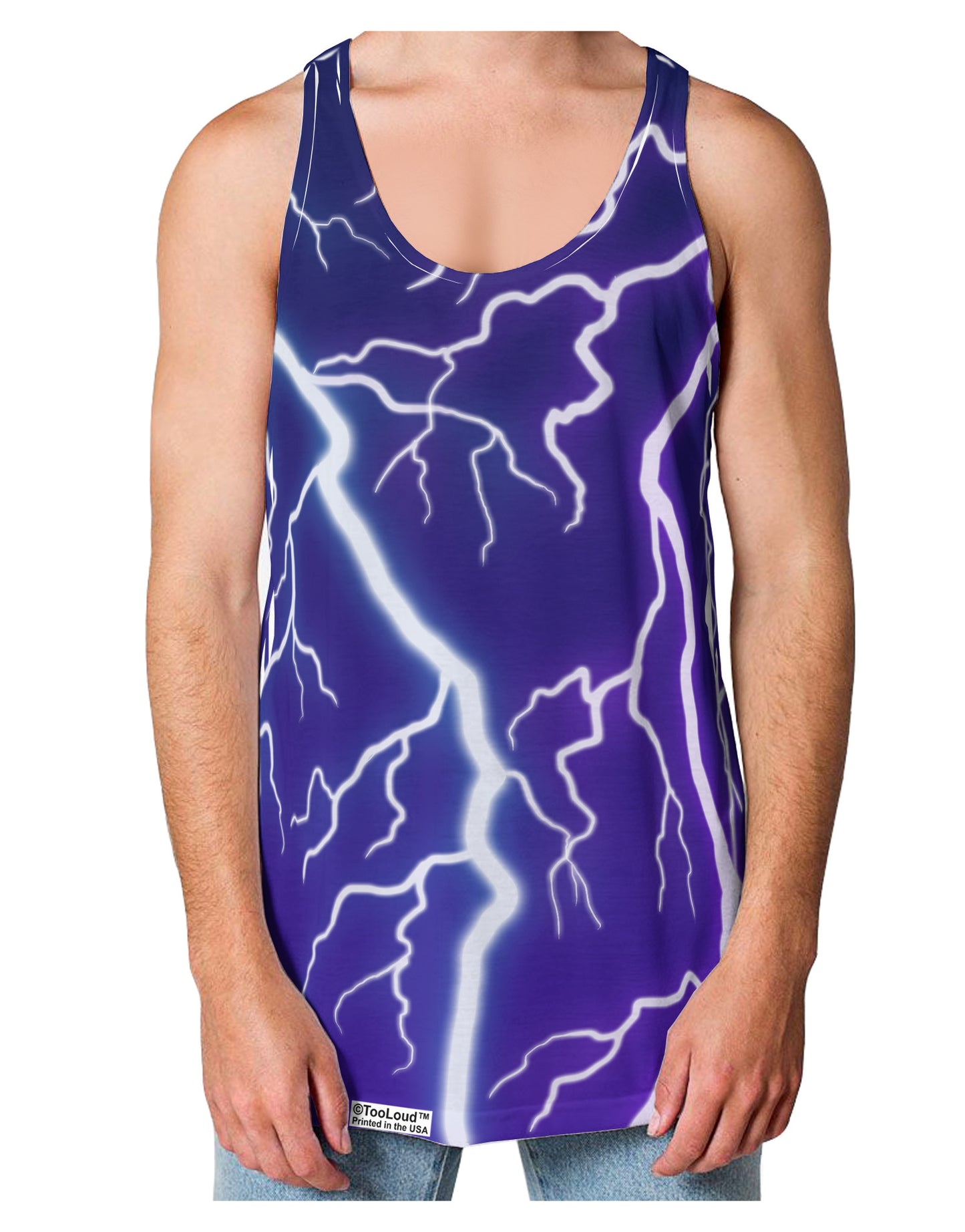 Lightning All Over Loose Tank Top Dual Sided All Over Print-Loose Tank Top-TooLoud-White-Small-Davson Sales