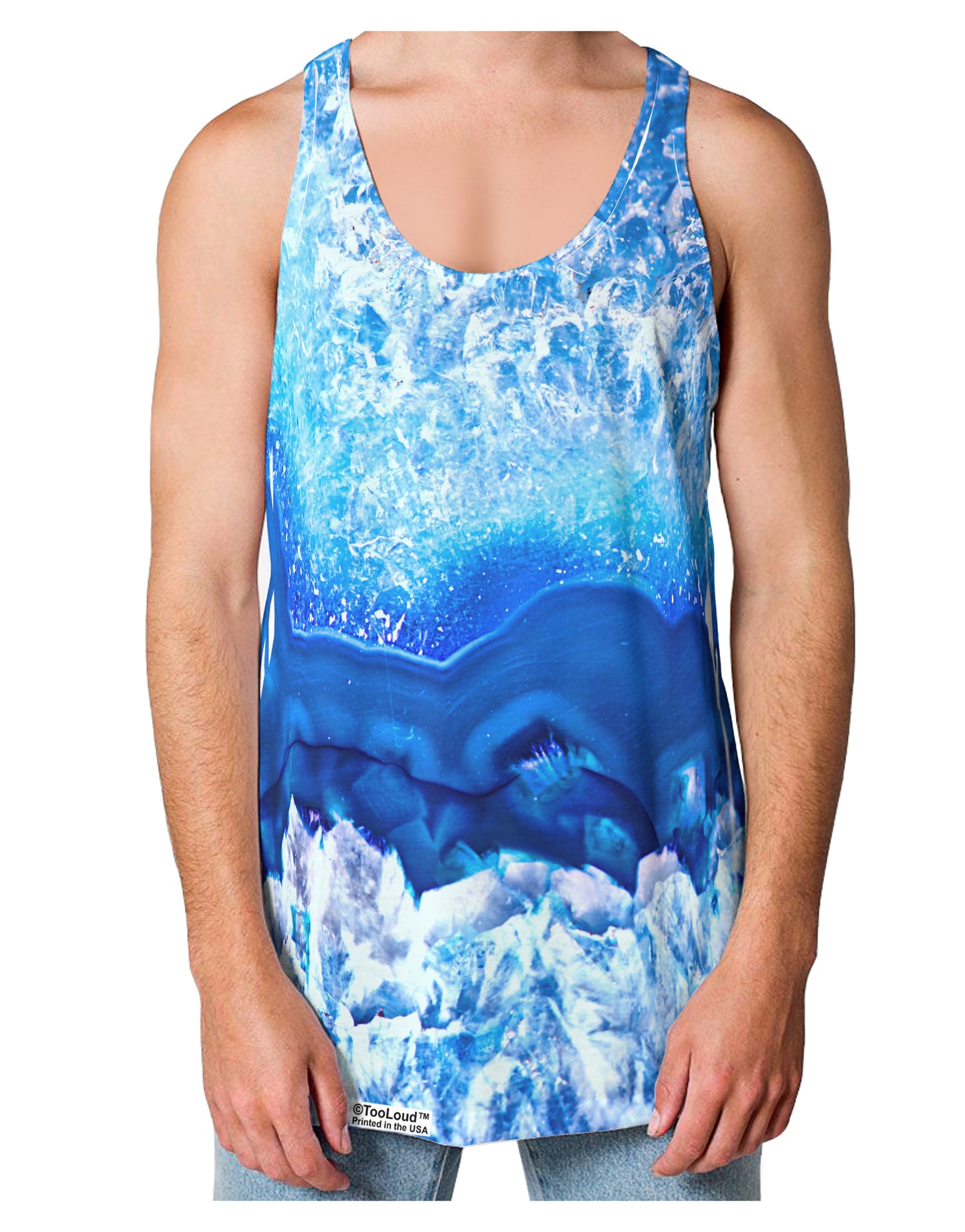 Blue Agate Geode Print Loose Tank Top Dual Sided All Over Print-Loose Tank Top-TooLoud-White-Small-Davson Sales