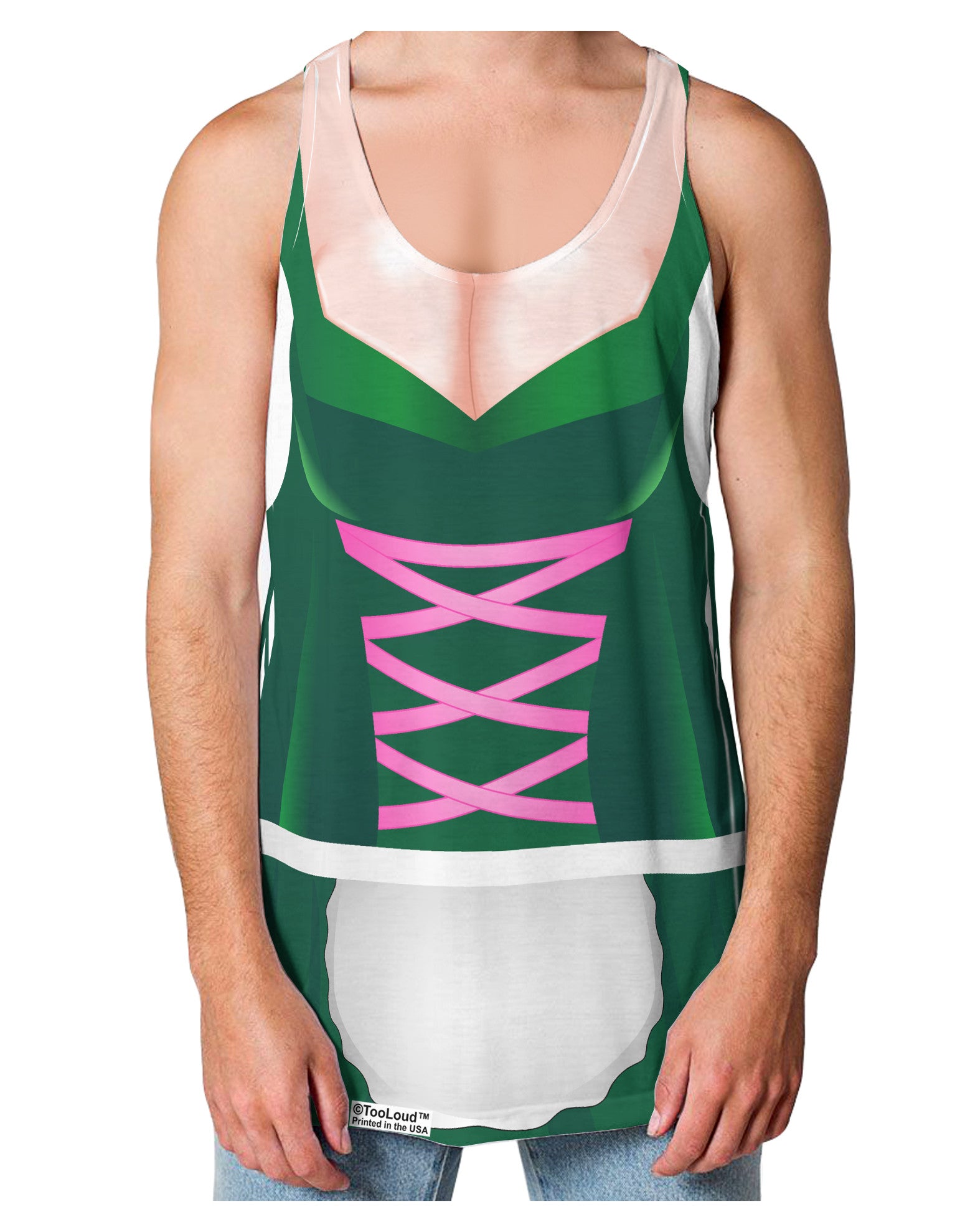Sexy Dirndl Costume Green Loose Tank Top Dual Sided All Over Print-Loose Tank Top-TooLoud-White-Small-Davson Sales