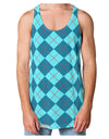 Blue Argyle AOP Loose Tank Top Dual Sided All Over Print by TooLoud-Loose Tank Top-TooLoud-White-Small-Davson Sales