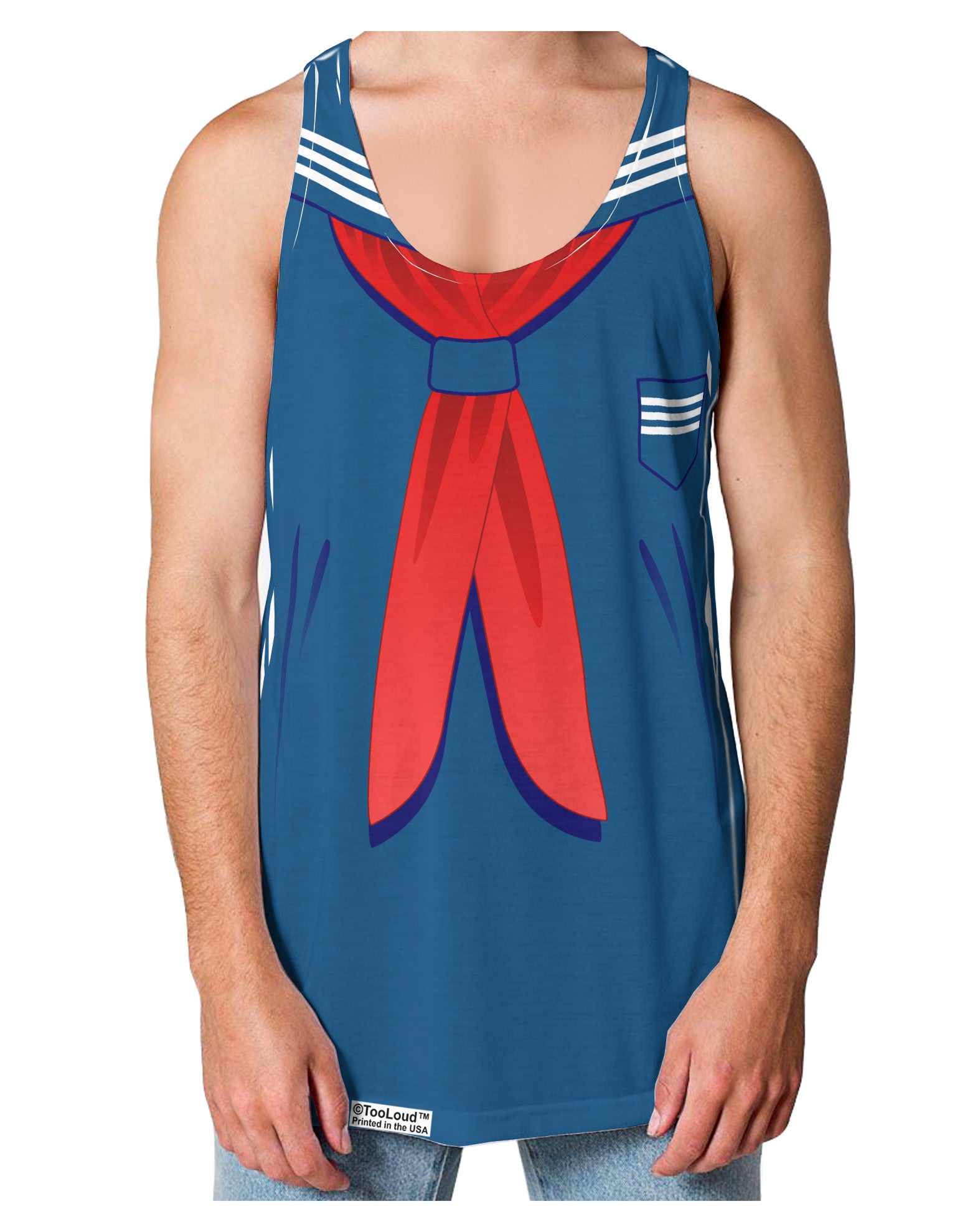 School Uniform Costume - Blue Loose Tank Top Dual Sided All Over Print-Loose Tank Top-TooLoud-White-Small-Davson Sales