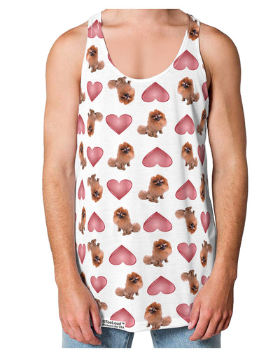 Pomeranian Hearts AOP Loose Tank Top Dual Sided All Over Print-Loose Tank Top-TooLoud-White-Small-Davson Sales