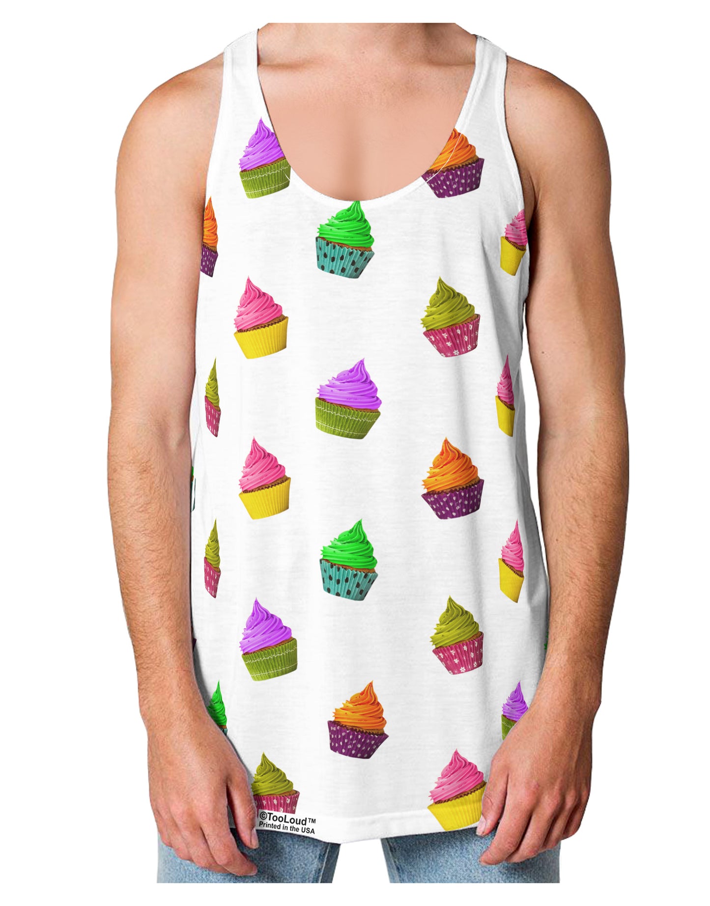 Real Cupcakes AOP Loose Tank Top Dual Sided All Over Print-Loose Tank Top-TooLoud-White-Small-Davson Sales