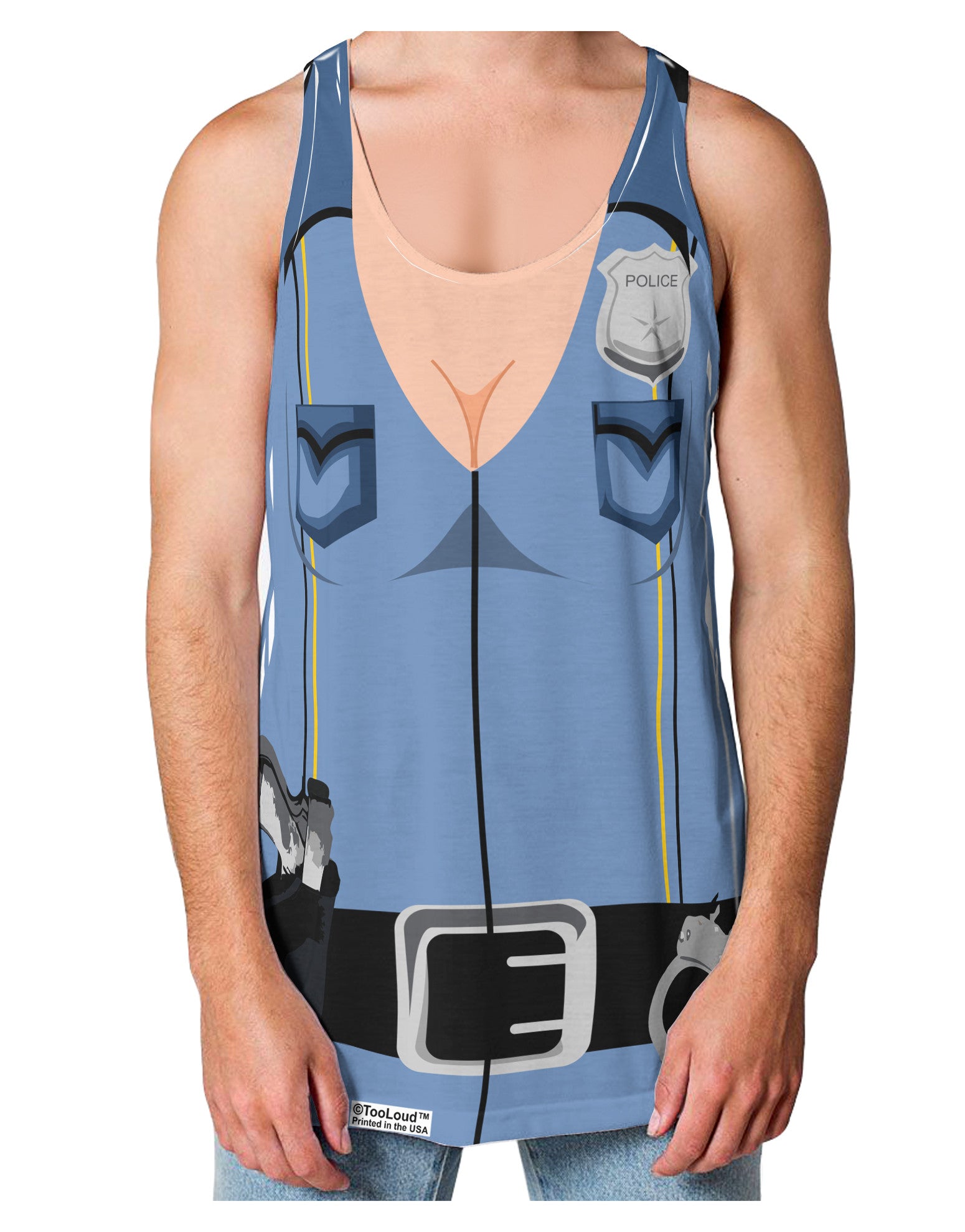 Sexy Cop AOP Loose Tank Top Dual Sided All Over Print-Loose Tank Top-TooLoud-White-Small-Davson Sales