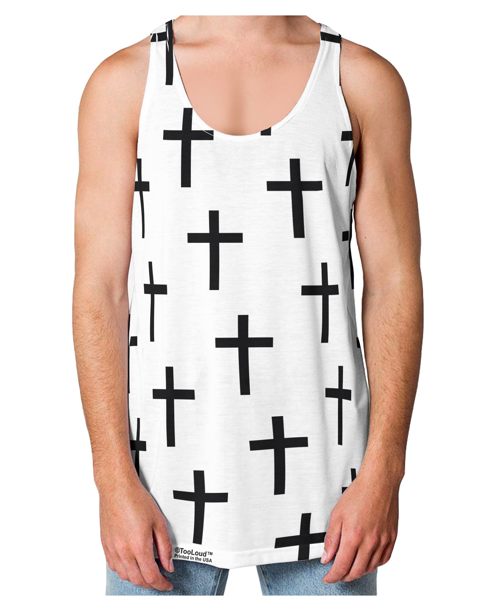 Christian Crosses Loose Tank Top Dual Sided All Over Print-Loose Tank Top-TooLoud-White-Small-Davson Sales