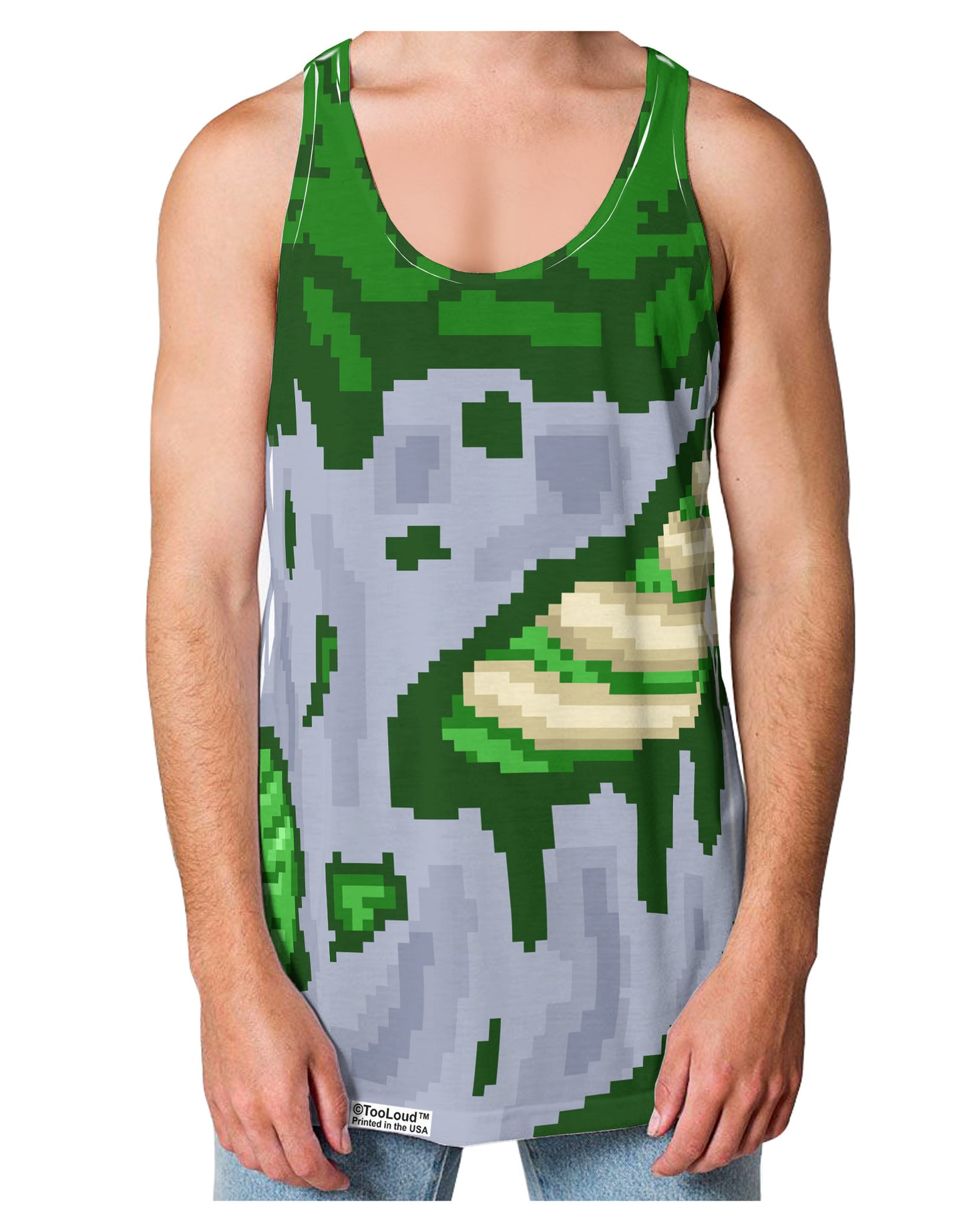 Pixel Zombie Costume Green Loose Tank Top Dual Sided All Over Print-Loose Tank Top-TooLoud-White-Small-Davson Sales