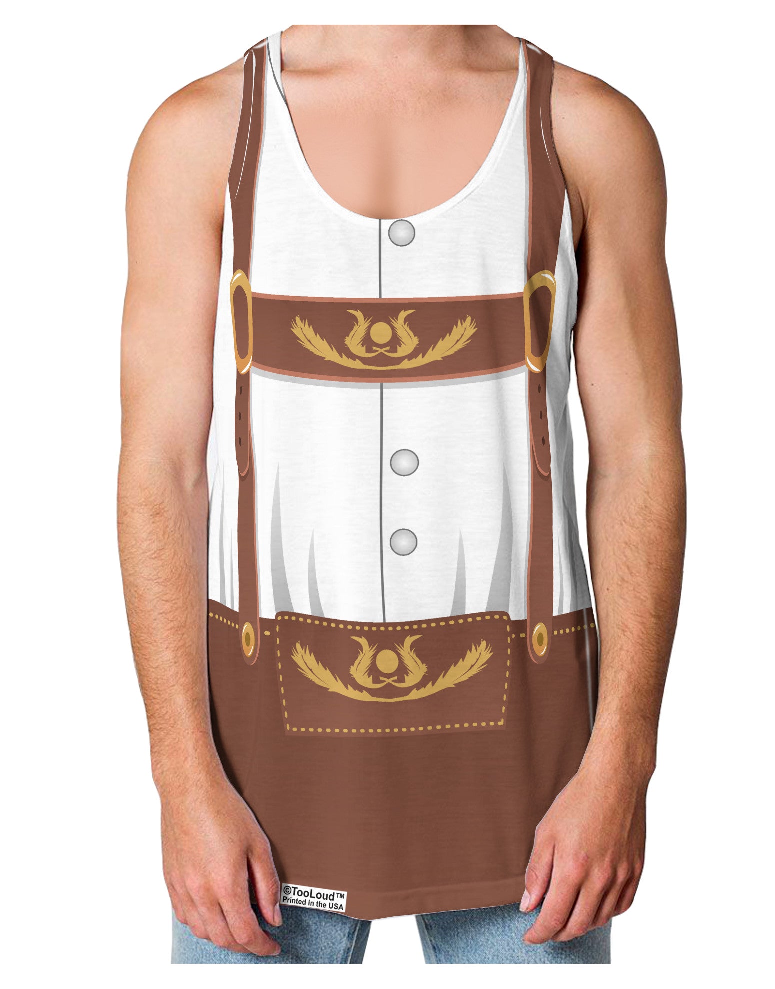Lederhosen Costume Brown Loose Tank Top Dual Sided All Over Print-Loose Tank Top-TooLoud-White-Small-Davson Sales