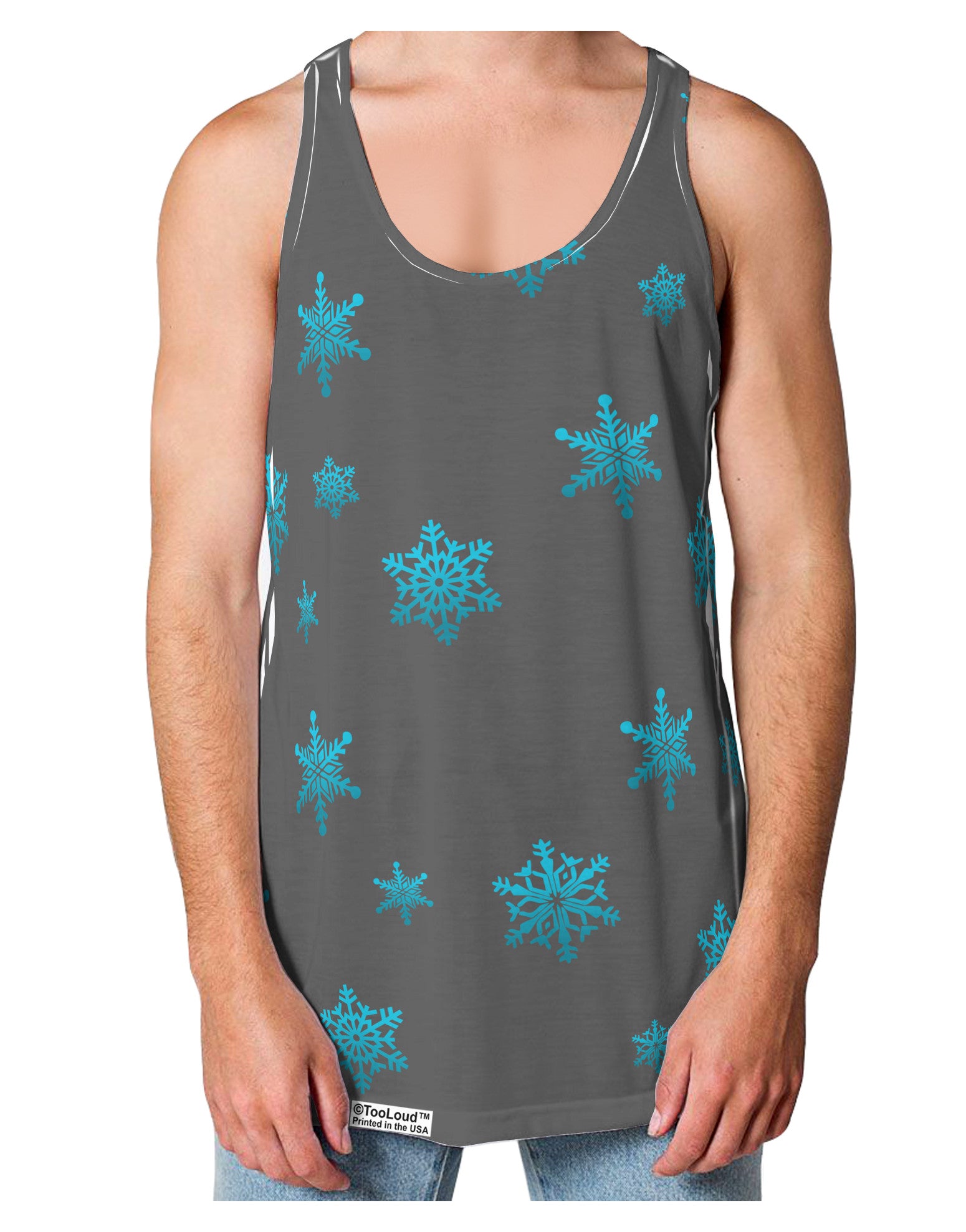 Snowflakes AOP Loose Tank Top Dual Sided All Over Print-Loose Tank Top-TooLoud-White-Small-Davson Sales