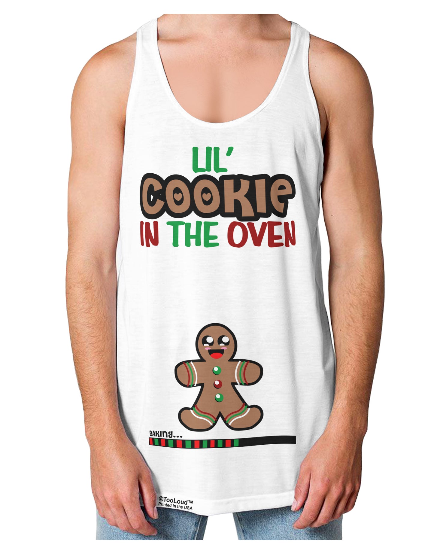 Lil Cookie In The Oven - Maternity AOP Loose Tank Top Dual Sided All Over Print-Loose Tank Top-TooLoud-White-Small-Davson Sales