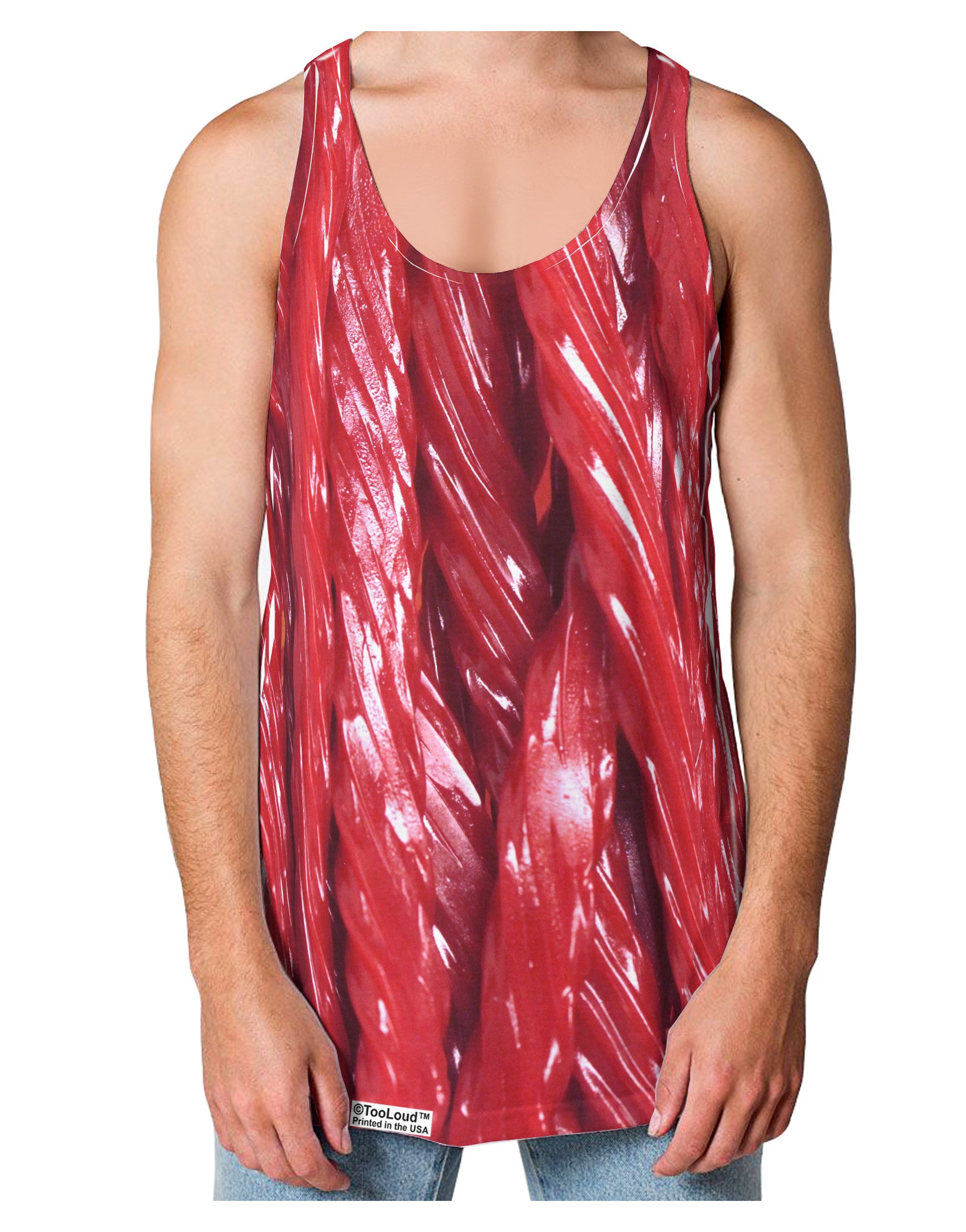 Red Rope Candy All Over Loose Tank Top Dual Sided All Over Print-Loose Tank Top-TooLoud-White-Small-Davson Sales