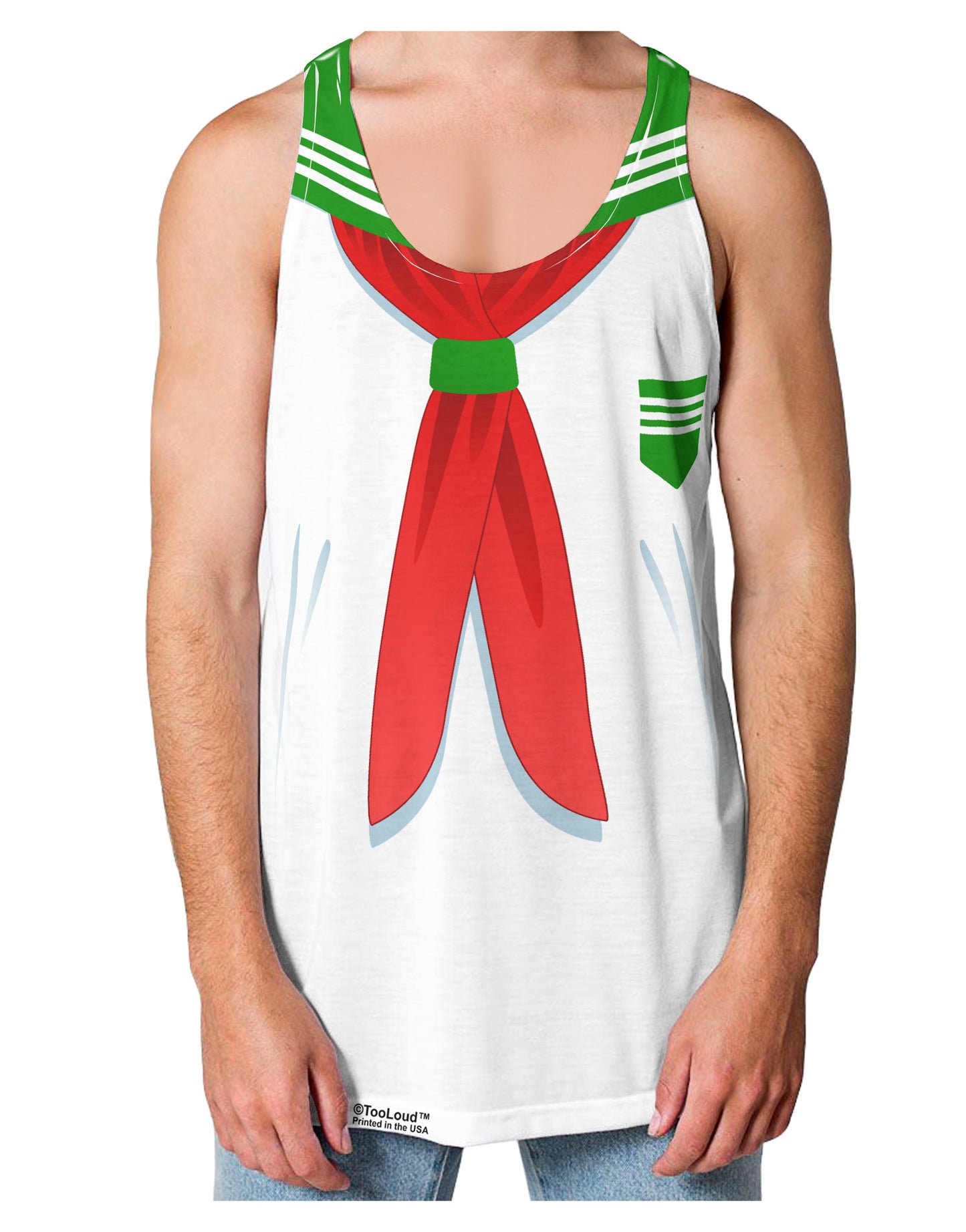 School Uniform Costume - Green Loose Tank Top Dual Sided All Over Print-Loose Tank Top-TooLoud-White-Small-Davson Sales