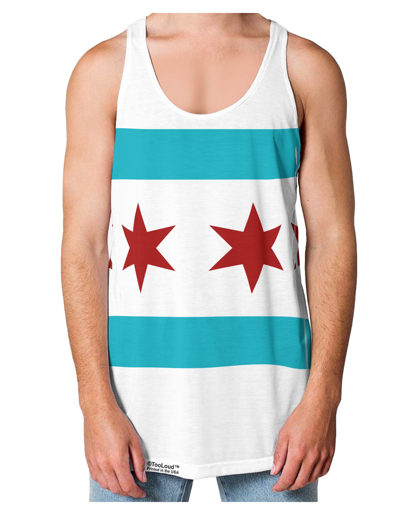 Chicago Flag AOP Loose Tank Top Dual Sided All Over Print-Loose Tank Top-TooLoud-White-Small-Davson Sales