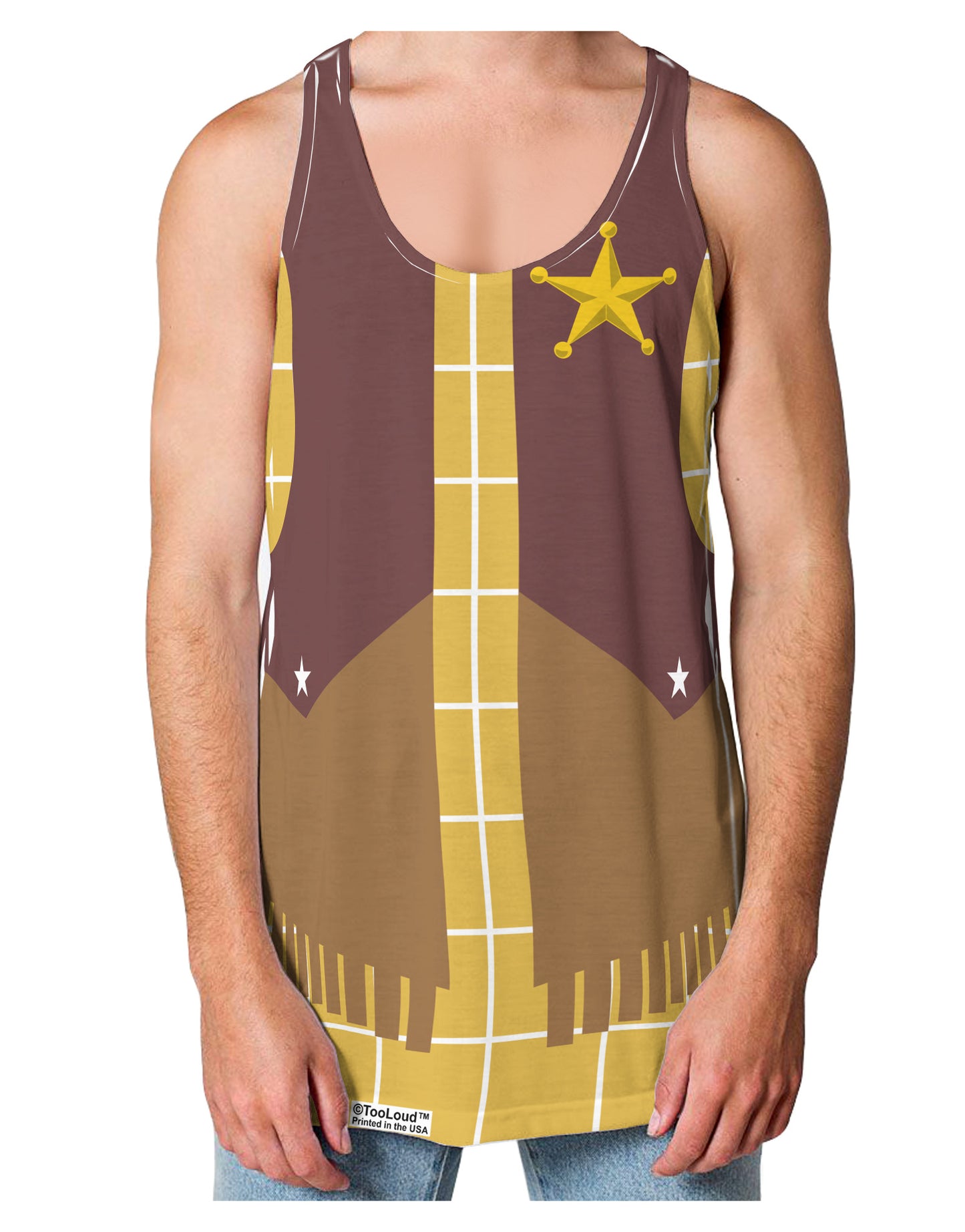 Cowboy Yellow AOP Loose Tank Top Dual Sided All Over Print-Loose Tank Top-TooLoud-White-Small-Davson Sales