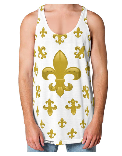 Gold Fleur De Lis AOP Loose Tank Top Dual Sided All Over Print by TooLoud-Loose Tank Top-TooLoud-White-Small-Davson Sales