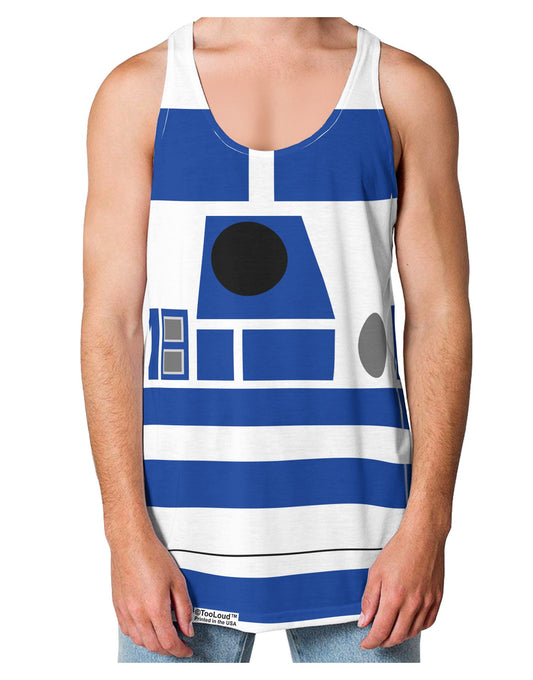 Blue and White Robot AOP Loose Tank Top Dual Sided All Over Print-Loose Tank Top-TooLoud-White-Large-Davson Sales
