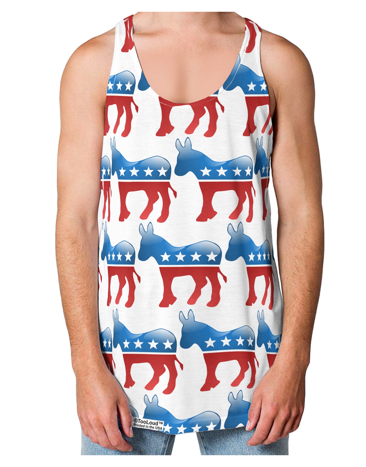 Democratic Symbol All Over Loose Tank Top Dual Sided All Over Print-Loose Tank Top-TooLoud-White-Small-Davson Sales