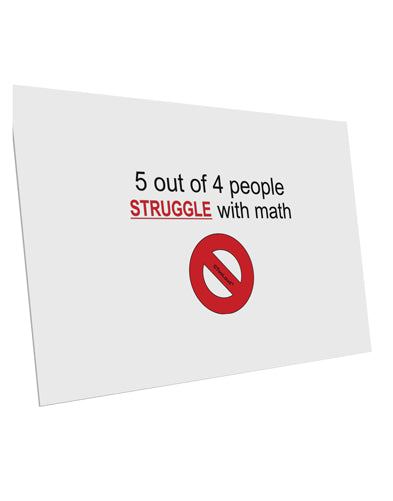 5 out of 4 People Funny Math Humor 10 Pack of 6x4&#x22; Postcards by TooLoud-TooLoud-White-Davson Sales