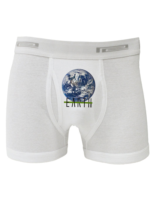 Planet Earth Text Boxer Briefs-Boxer Briefs-TooLoud-White-Small-Davson Sales