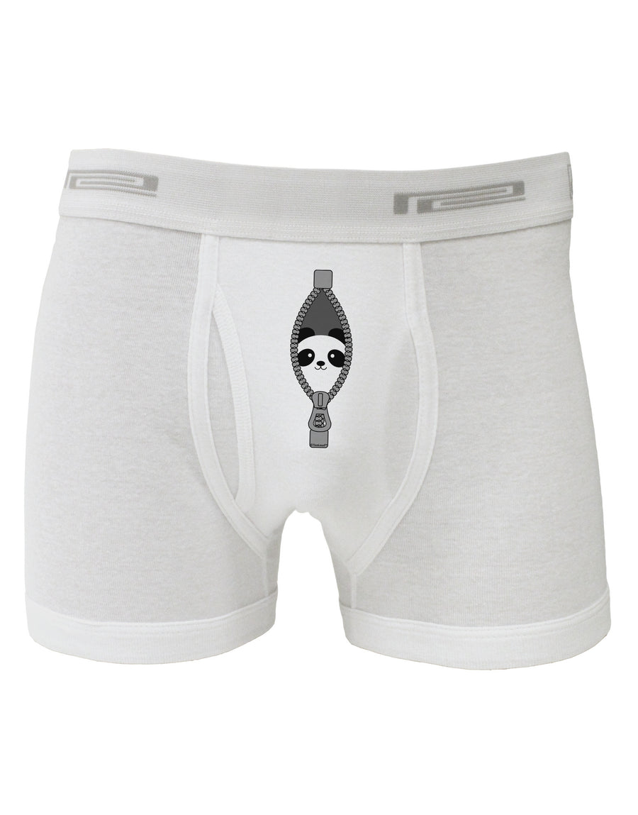 Funny Panda Peeking Out of Zipper Boxer Briefs by TooLoud-Boxer Briefs-TooLoud-White-Small-Davson Sales