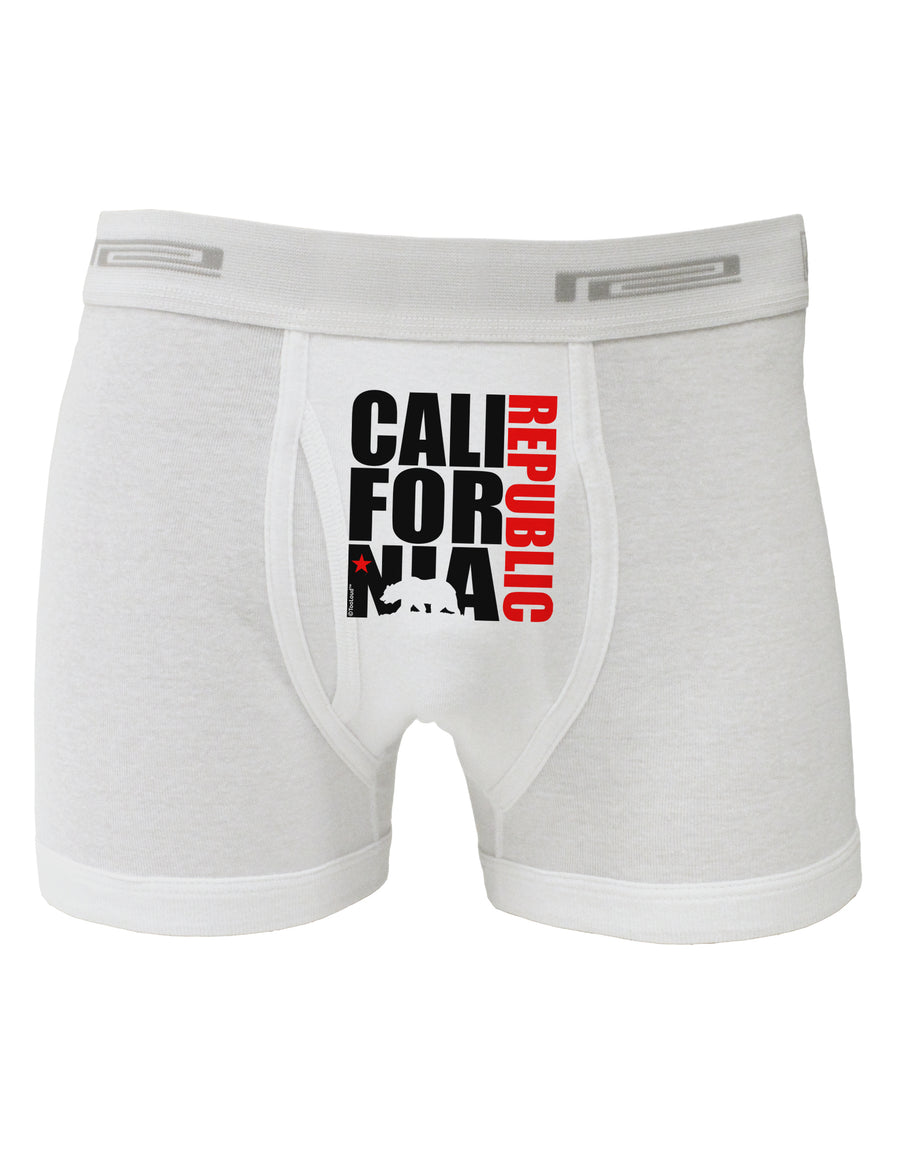 California Republic Design - California Red Star and Bear Boxer Briefs by TooLoud-Boxer Briefs-TooLoud-White-Small-Davson Sales