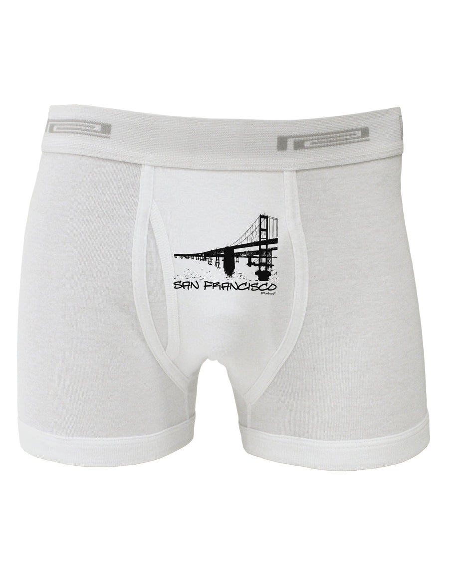 Bay Bridge Cutout Design - San Francisco Boxer Briefs by TooLoud-Boxer Briefs-TooLoud-White-Small-Davson Sales