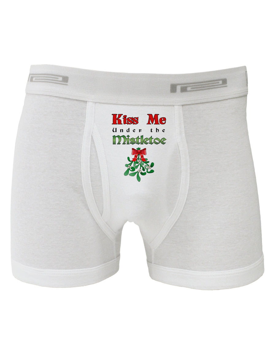 Kiss Me Under the Mistletoe Christmas Boxer Briefs-Boxer Briefs-TooLoud-White-Small-Davson Sales