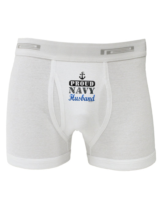 Proud Navy Husband Boxer Briefs-Boxer Briefs-TooLoud-White-Small-Davson Sales