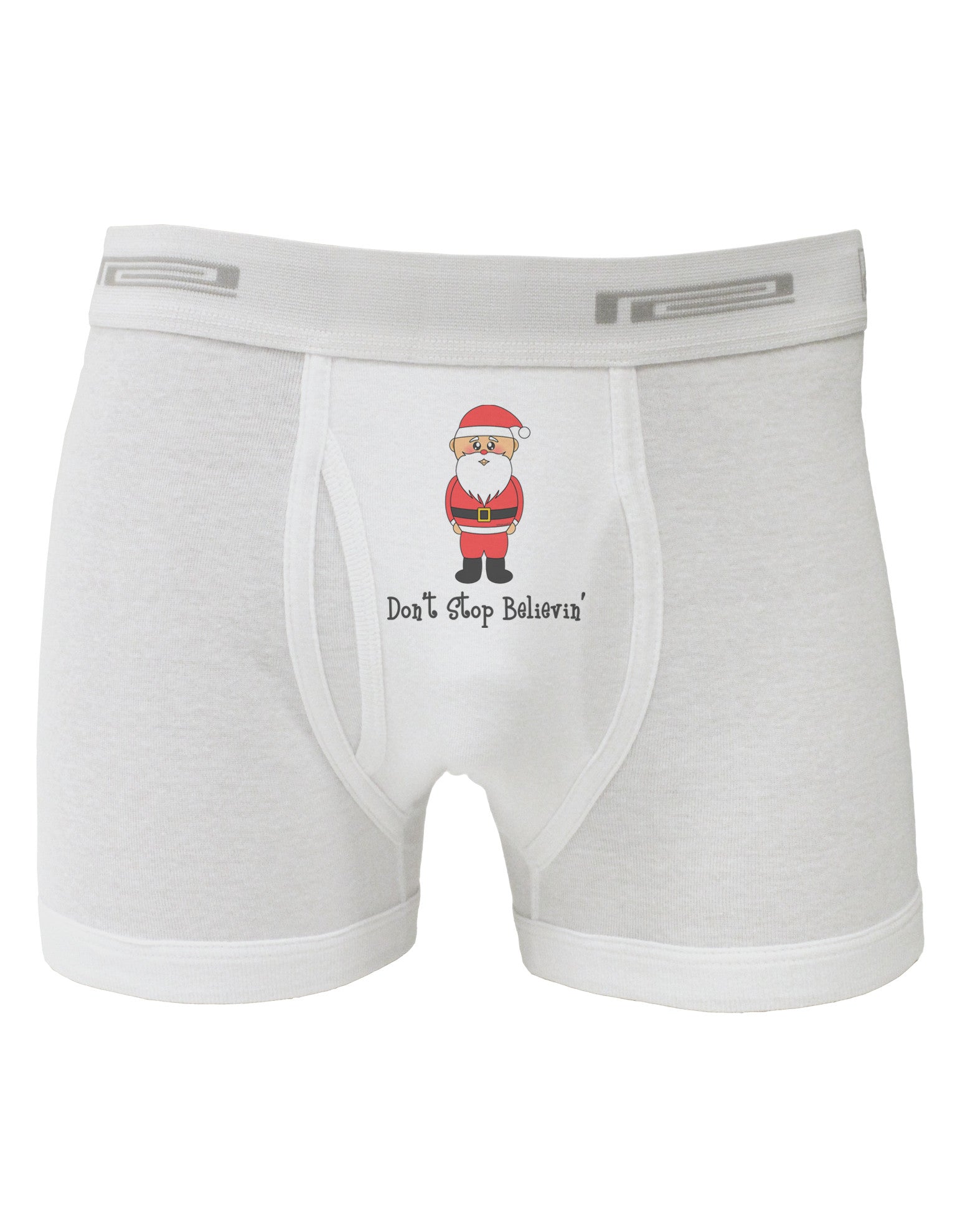Don't Stop Believin' Santa Christmas Boxer Briefs-Boxer Briefs-TooLoud-White-Small-Davson Sales