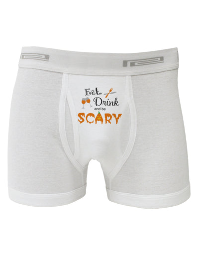 Eat Drink Scary Black Boxer Briefs-Boxer Briefs-TooLoud-White-Small-Davson Sales