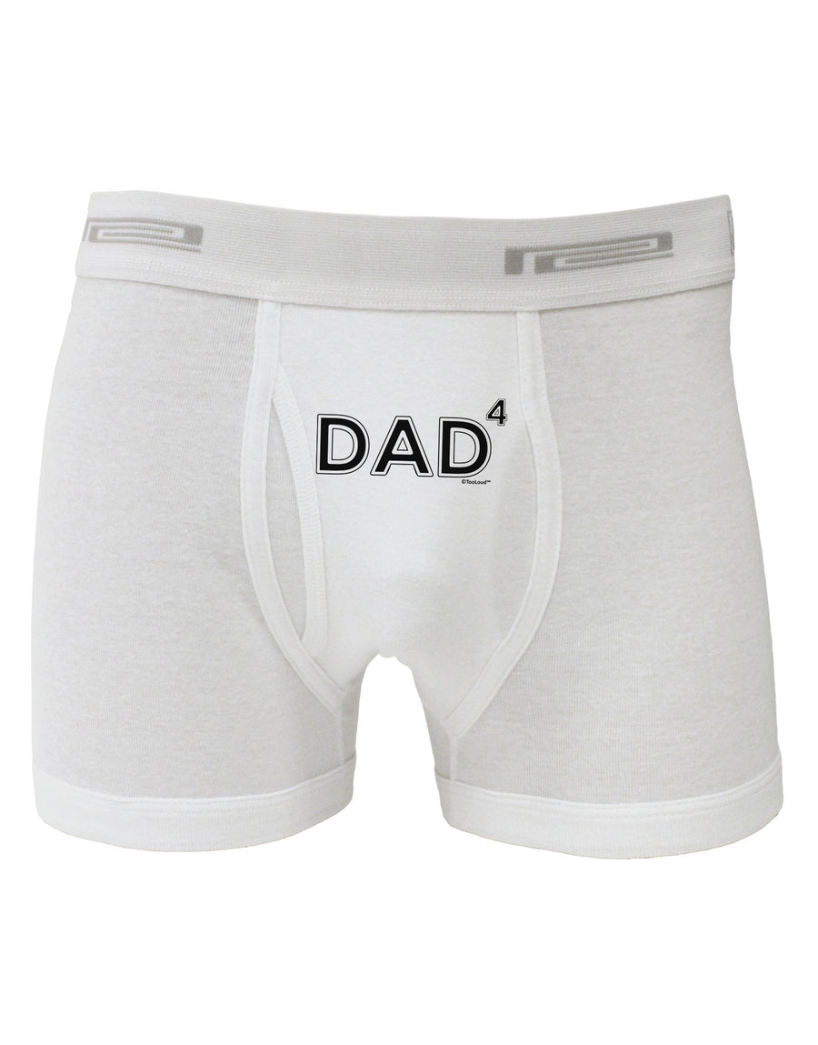 Dad to the Fourth Power - Dad of Four Boxer Briefs-Boxer Briefs-TooLoud-White-Small-Davson Sales