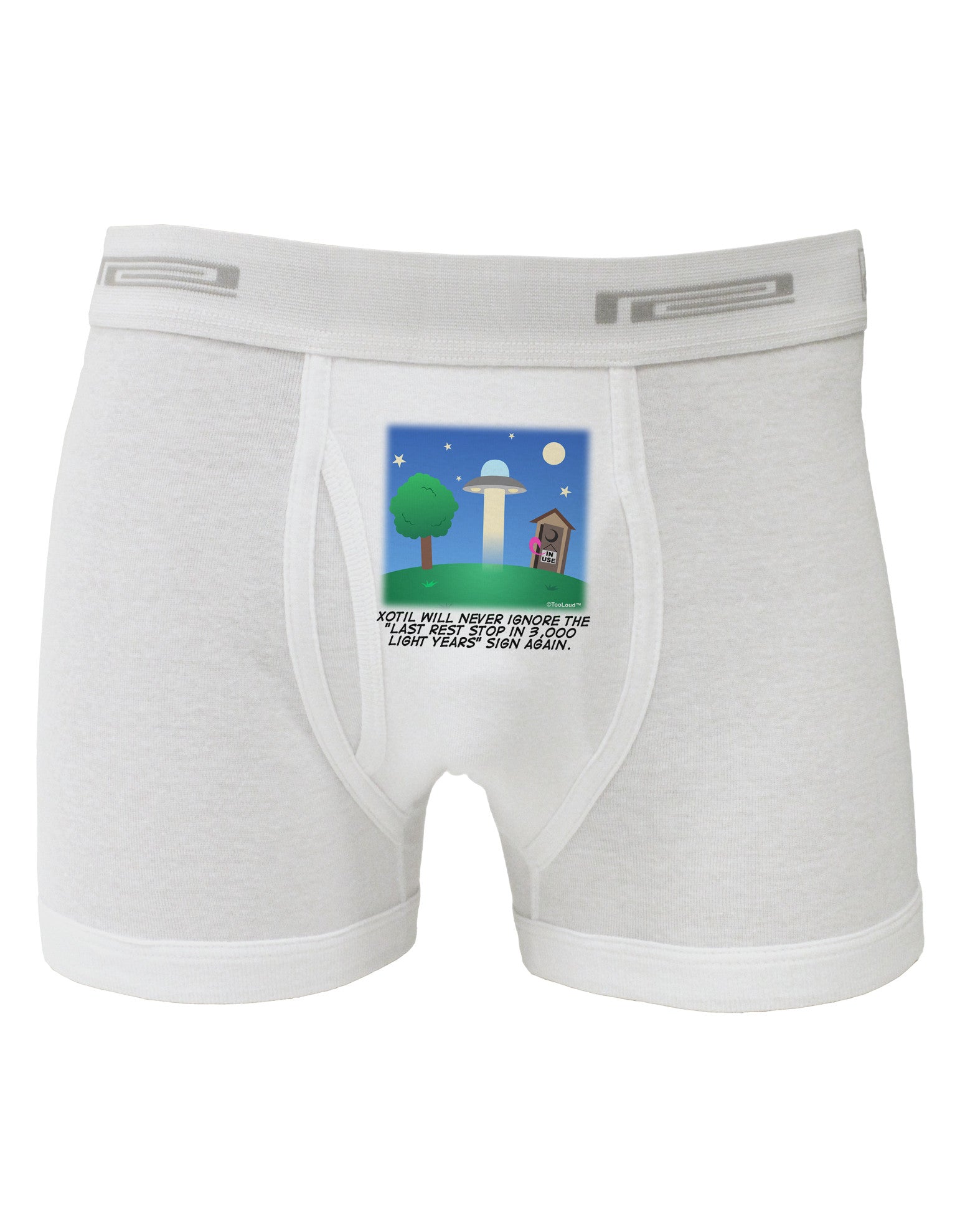 UFO Stopping At an Out-house Text Boxer Briefs by TooLoud-Boxer Briefs-TooLoud-White-Small-Davson Sales