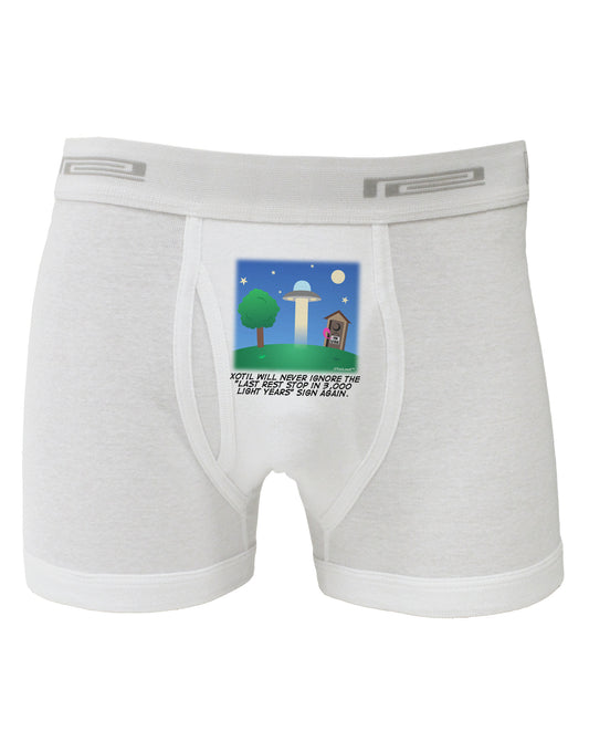 UFO Stopping At an Out-house Text Boxer Briefs by TooLoud-Boxer Briefs-TooLoud-White-Small-Davson Sales
