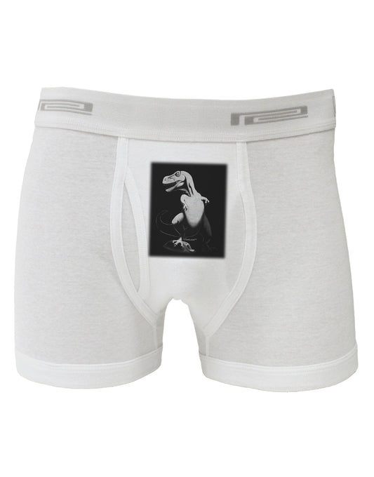 Tyrannosaurus Rex Design - Grayscale Boxer Briefs by TooLoud-Boxer Briefs-TooLoud-White-Small-Davson Sales