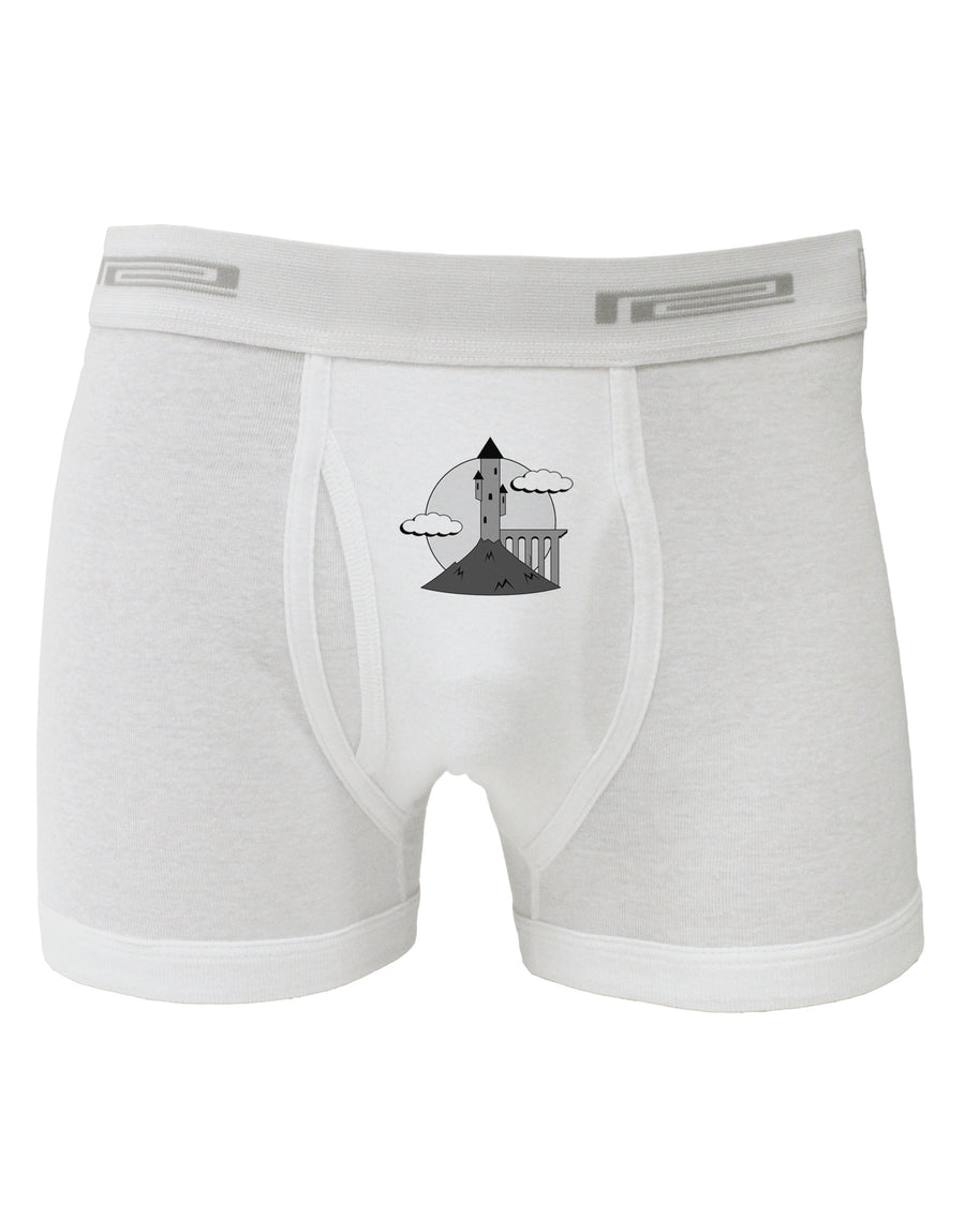 Moonlit Wizard Tower - Grayscale Boxer Briefs-Boxer Briefs-TooLoud-White-Small-Davson Sales