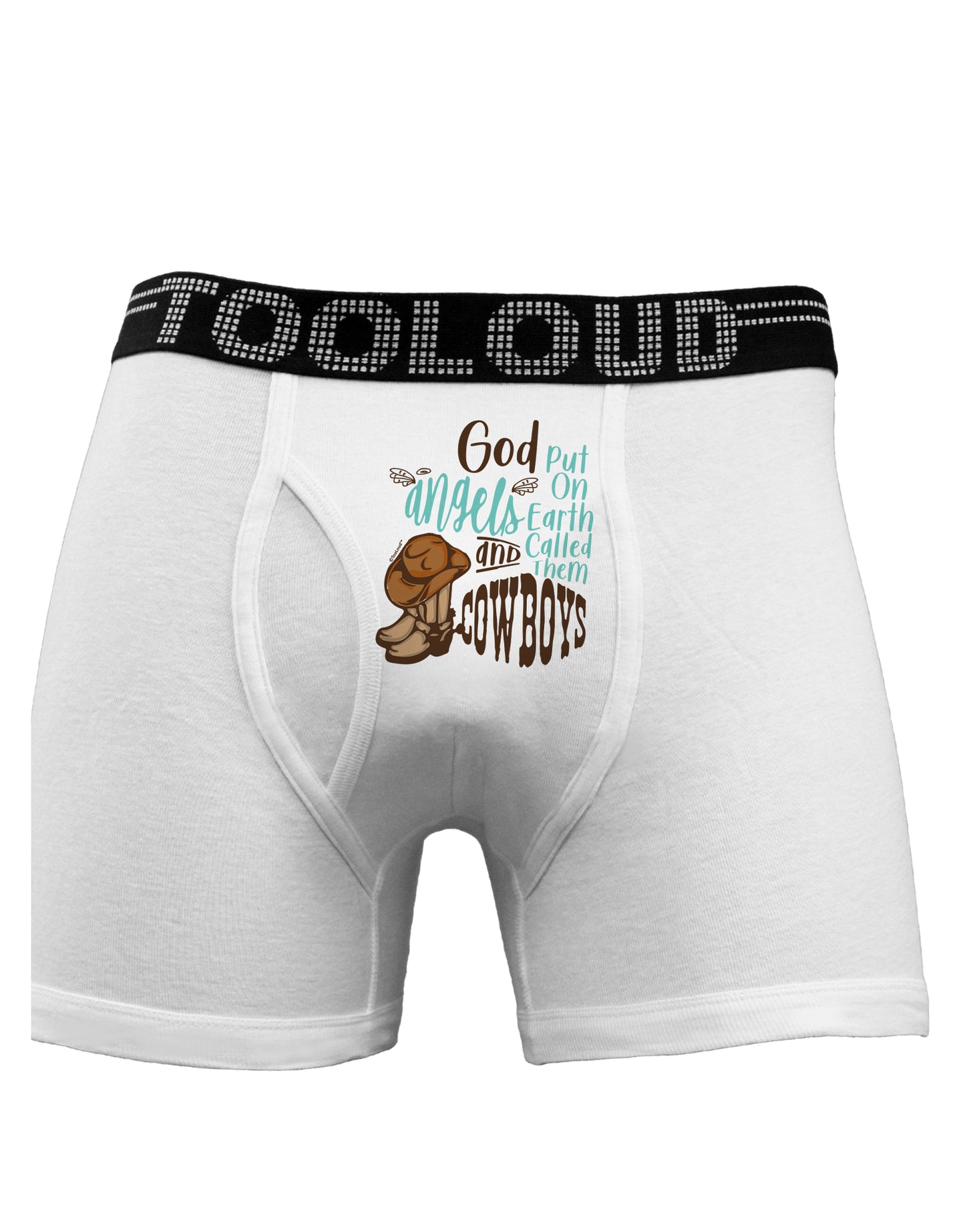 God put Angels on Earth and called them Cowboys Boxer Briefs-Boxer Briefs-TooLoud-White-Small-Davson Sales