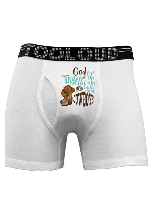 God put Angels on Earth and called them Cowboys Boxer Briefs-Boxer Briefs-TooLoud-White-Small-Davson Sales