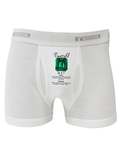 Birthstone Emerald Boxer Briefs-Boxer Briefs-TooLoud-White-Small-Davson Sales