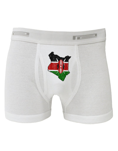 Kenya Flag Silhouette Distressed Boxer Briefs-Boxer Briefs-TooLoud-White-Small-Davson Sales
