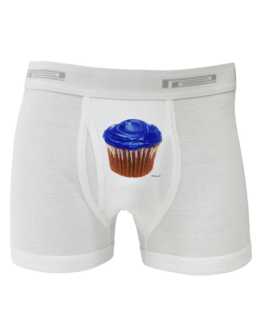 Giant Bright Blue Cupcake Boxer Briefs by TooLoud-Boxer Briefs-TooLoud-White-Small-Davson Sales