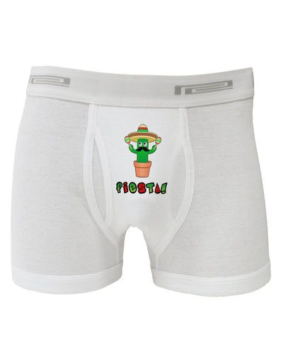 Fiesta Cactus Text Boxer Briefs-Boxer Briefs-TooLoud-White-Small-Davson Sales