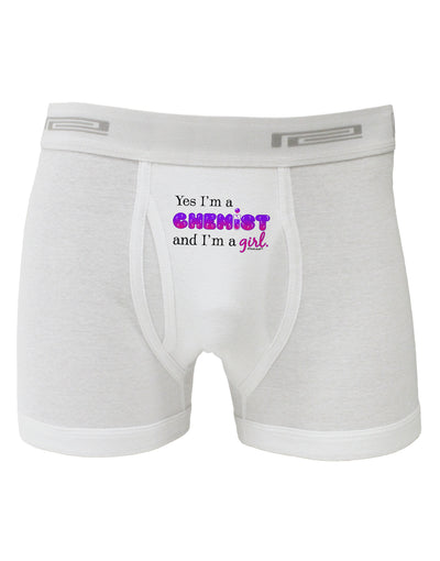 Yes I am a Chemist Girl Boxer Briefs-Boxer Briefs-TooLoud-White-Small-Davson Sales