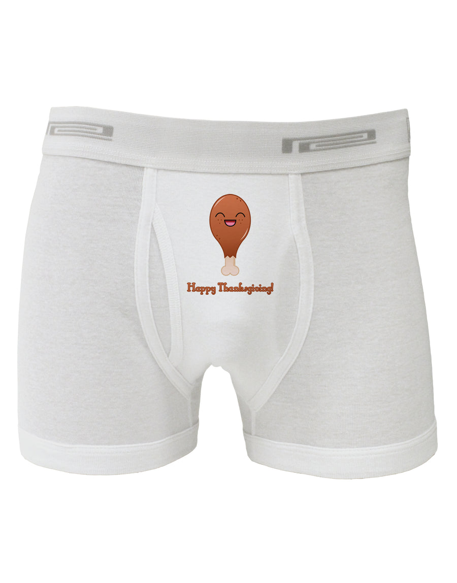 Cute Turkey Leg - Happy Thanksgiving Boxer Briefs-Boxer Briefs-TooLoud-White-Small-Davson Sales