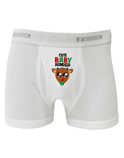 Cute Baby Reindeer Matching Deer Boxer Briefs-Boxer Briefs-TooLoud-White-Small-Davson Sales