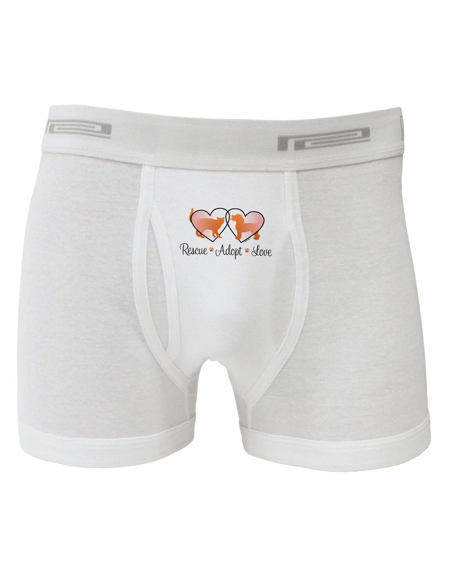 Rescue Adopt Love Boxer Briefs-Boxer Briefs-TooLoud-White-Small-Davson Sales