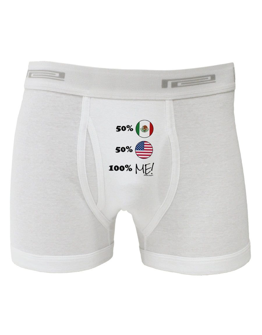 Mexican American 100 Percent Me Boxer Briefs-Boxer Briefs-TooLoud-White-Small-Davson Sales