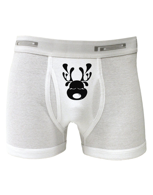 Cute Black Reindeer Face Christmas Boxer Briefs-Boxer Briefs-TooLoud-White-Small-Davson Sales