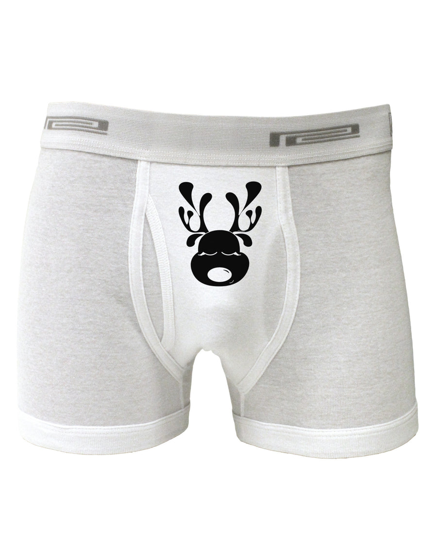 Cute Black Reindeer Face Christmas Boxer Briefs-Boxer Briefs-TooLoud-White-Small-Davson Sales