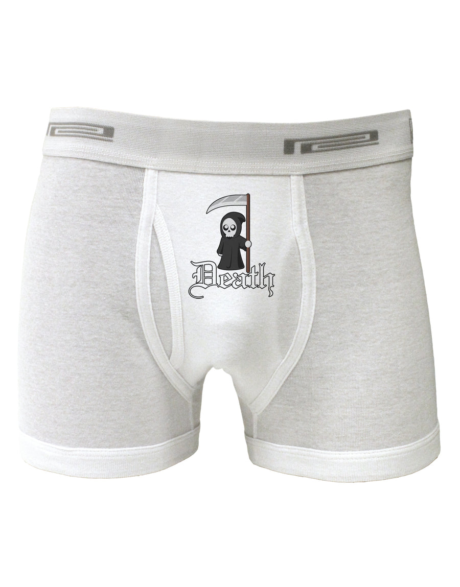 Cute Grim Reaper - Death Text Boxer Briefs-Boxer Briefs-TooLoud-White-Small-Davson Sales