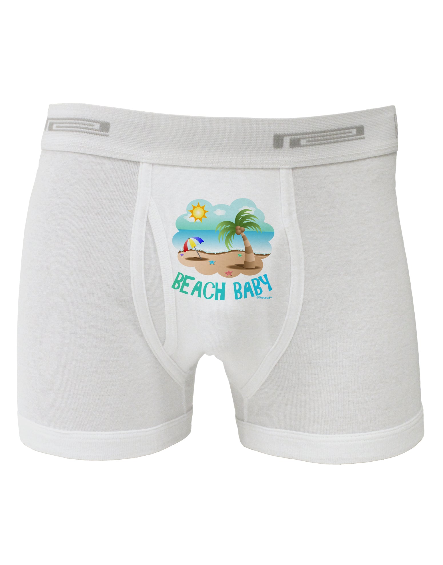 Fun Summer Beach Scene - Beach Baby Boxer Briefs by TooLoud-Boxer Briefs-TooLoud-White-Small-Davson Sales