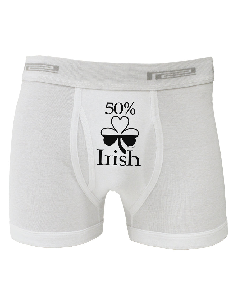 50 Percent Irish - St Patricks Day Boxer Briefs by TooLoud-Boxer Briefs-TooLoud-White-Small-Davson Sales